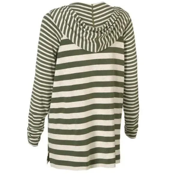 Cabi Playoff Hoodie Olive Stripe Women's S - Picture 2 of 10
